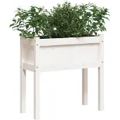 vidaXL Odlingslådor med ben vit 70x31x70 cm massiv furu