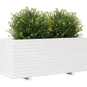 vidaXL Odlingslåda vit 110x40x49,5 cm massiv furu
