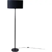 QAZQA Golvlampa svart med oval sammetskärm 50 cm - Simplo