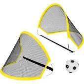 TOYROCK Hopfällbara Fotbollsmål 2-pack och Boll