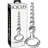 Icicles No. 67 - glasdildo med kulor - transparent