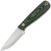 Enzo Necker 70, green micarta, leather sheath 9804