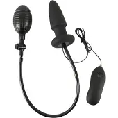You2Toys - uppblåsbar analplugg vibrator - svart