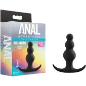 Anal Adventures Platinum - analplugg med pärlor - svart
