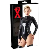 Late X Latex långärmad bodysuit för damer (svart) - M