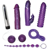 You2Toys - sexleksak set med vibrator - 7 delar - glitter