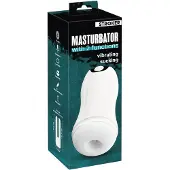 Stroker - sladdlös, sugande och vibrerande masturbator (vit)