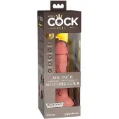 King Cock Elite 6 - vibrator med sugkopp (15 cm) - naturfärg