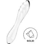 Satisfyer Dazzling Crystal 1 - dubbeländad glasdildo - transparent