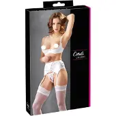 Cottelli collection - bygel-bh och trosa set - snörning spets - vit