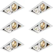 QAZQA Set med 6 infällda spotlights vita AR111 justerbara 2-ljus - Oneon