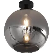 QAZQA Art Deco taklampa svart med rökglas - Sandra