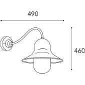 MORETTI Luce Vägglampa utomhus Campula 2093, dimbar, Brun / mässing, Mässing, Antik