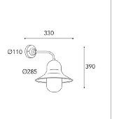 MORETTI Luce Vägglampa utomhus Campula 2090, dimbar, Brun / mässing, Mässing, Antik