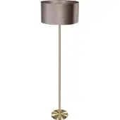 QAZQA Golvlampa mässing med sammetskärm taupe 50 cm - Simplo