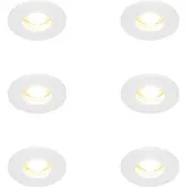 QAZQA Set med 6 moderna infällda spotlights för badrum, vita - Shed