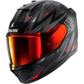 Shark D-Skwal 3 Blast-R Integralhjälm Matt/Svart/Antracit/Röd S Unisex sort