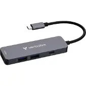 Verbatim 32155 USB-hubb USB 3.2 Gen 1, USB-C (USB 3.2 Gen 1), HDMI, USB 2.0 USB 3.2 Gen1, USB 2.0 5 GBit/s Ultra HD-kapabel, Aluminiumhölje Svart Essentials
