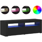 vidaXL TV-bänk med LED-lampor svart ek 120x35x40 cm konstruerat trä
