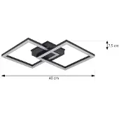 LINDBY LED-utomhustaklampa Finian, 48 cm x cm, CCT dimbar Finian ,, Svart, Syntetmaterial, Modern, LED-taklampor