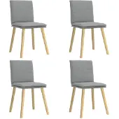 vidaXL Matstolar 4 st ljusgrå tyg