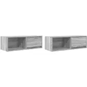 vidaXL TV-bänkar 2 st grå sonoma 80x31x25,5 cm konstruerat trä