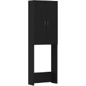 vidaXL Tvättmaskinsskåp svart ek 64x25,5x190 cm