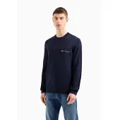 Armani Exchange för män. 8NZM5AZM1YZ1510 Marinblå enfärgad tröja (XS), Casual, Akryl, Marino