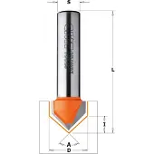 Cmt V-formad fräs ; S=6 mm; D=9,5 mm