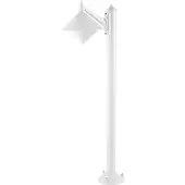 LCD Pollare uthomus Liara, Vitt / opal, Aluminium / grå / zink, Modern, Utomhuslampa