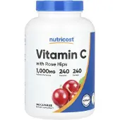 Nutricost , Vitamin C med Rosenskal, 1 000 mg, 240 Kapslar