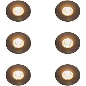 QAZQA Set med 6 moderna infällda spotlights svart rund IP44 - Xena