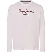 Pepe Jeans för män. PM508209 Eggo Lång T-shirt N vit (L), Svart, Casual, Bomull, Lång ärm