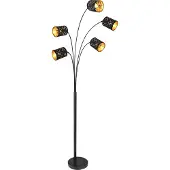 Globo Golvlampa Clarke, Svart, Vardagsrum / matsal, Metall, Modern, Golvlampa