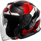 Shoei J-Cruise 3 Whizzy TC-1 Jethjälm Svart/Röd/Vit M Unisex sort