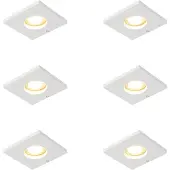 QAZQA Set med 6 moderna infällda spotlights för badrum vita - Doku