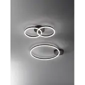 FABAS LUCE LED taklampa Giotto, dimbar, Svart, Vardagsrum / matsal, Metall, Modern, LED-taklampa