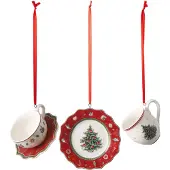 Villeroy & Boch Toy's Delight Julpynt 3-pack - Julgranskulor Porslin Röd