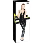 Black Level - catsuit med dragkedja - glänsande svart - M