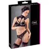 Cottelli - krage och spets-bh set (svart) - 80B/M