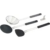 Joseph Joseph Nest Fusion Compact Wok Silikon Turner Silikonsked och trd Skimmer Set One Size Svart 3-delad