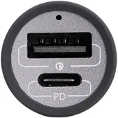 Akyga AK-CH-26 USB-laddare 100 W 1x USB-C, 1x USB-A QC 3.0, Power Delivery 3.0 Grå Personbil, Lastbil GaN, Snabbladdare