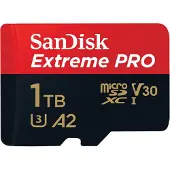 SanDisk Extreme PRO microSDXC-Kort 1 TB Class 10, UHS-I, v30 Video Speed Class stötsäker, Vattentät