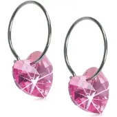 Blomdahl - Ear Ring 14 mm, Pendant Heart, 10mm Rose