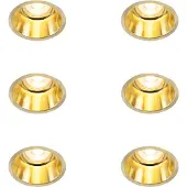 QAZQA Set med 6 moderna infällda spotlights guld - Dept