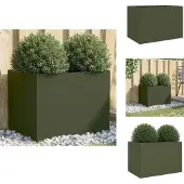 vidaXL Odlingslåda olivgrön 62x47x46 cm stål