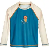 Playshoes UV-skydd 'Dschungel' petrol / mandarin / ullvit