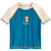 Playshoes UV-skydd 'Dschungel' ecru / petrol / orange