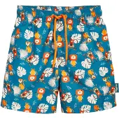 Playshoes Badshorts 'Dschungel' ecru / petrol / orange