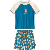Playshoes UV-skydd ljusbeige / petrol / orange / vit